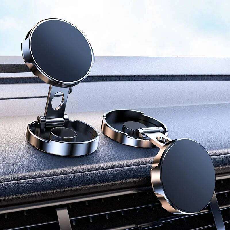 2024 Mobile Phone Stand Strong Magnetic Holder 720° Foldable Round Bracket Support for Universal Phones Mount Holders In Car