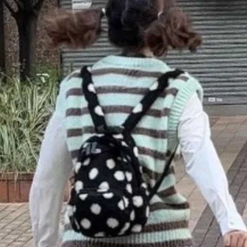 Backpacks for Wen Y2k Aesthetic Vintage Dot Fi Streetwear Backpack Korean All Mah Students Mini Casual Schoolbags Femme Y250724