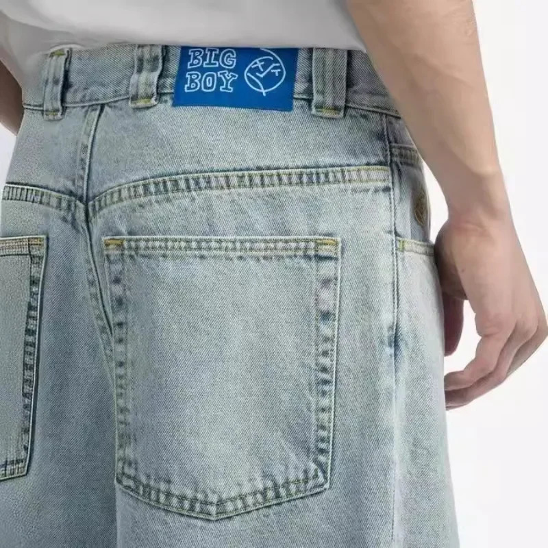 Polar Big Boy Jeans Y2K Harajuku Hip Hop Cartoon n Sensibility Blue Loose Fit Pants Mens Denim Trousers 250714