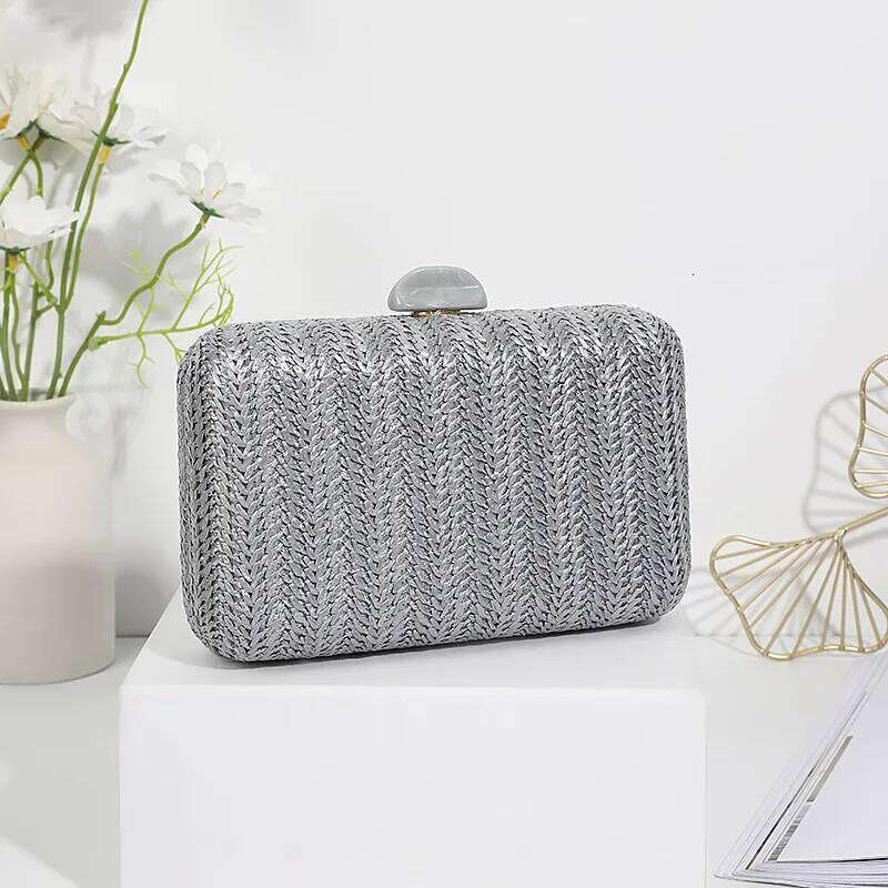 Women's Summer Fashion Weave Straw Evening Clutch Shoulder Purse Wedding Bridal Party Bags