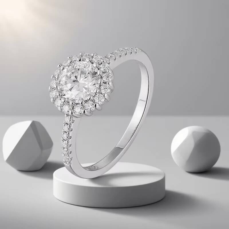 Other Moissanite Jewelry Womens Luxury Moissanite Wedding Ring with Flower Design Wholesale Manufacturer of Fine Jewelry Rings