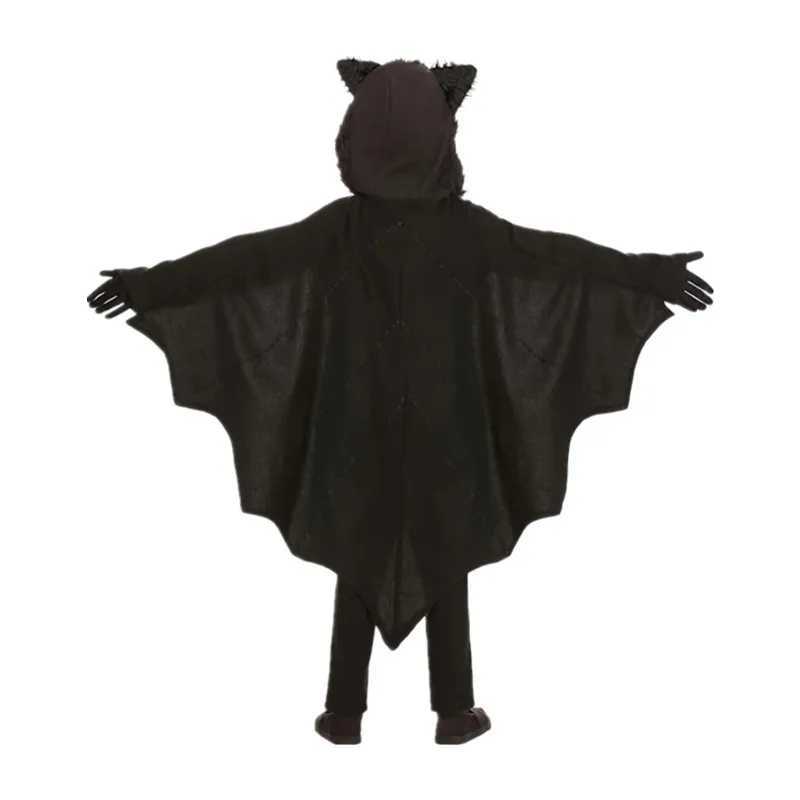 Halloween Scary Bat Cosplay Costume Set Kids Unisex Vampire Bat Costume Jumpsuit Send Horror Scar Patch and Black Gloves Z250725