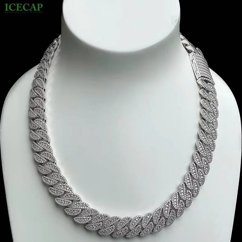 Luxury 14mm Cuban Link Chain Personalised Moissanite Diamond Hip Hop Jewelry for Rappers Iced out Style