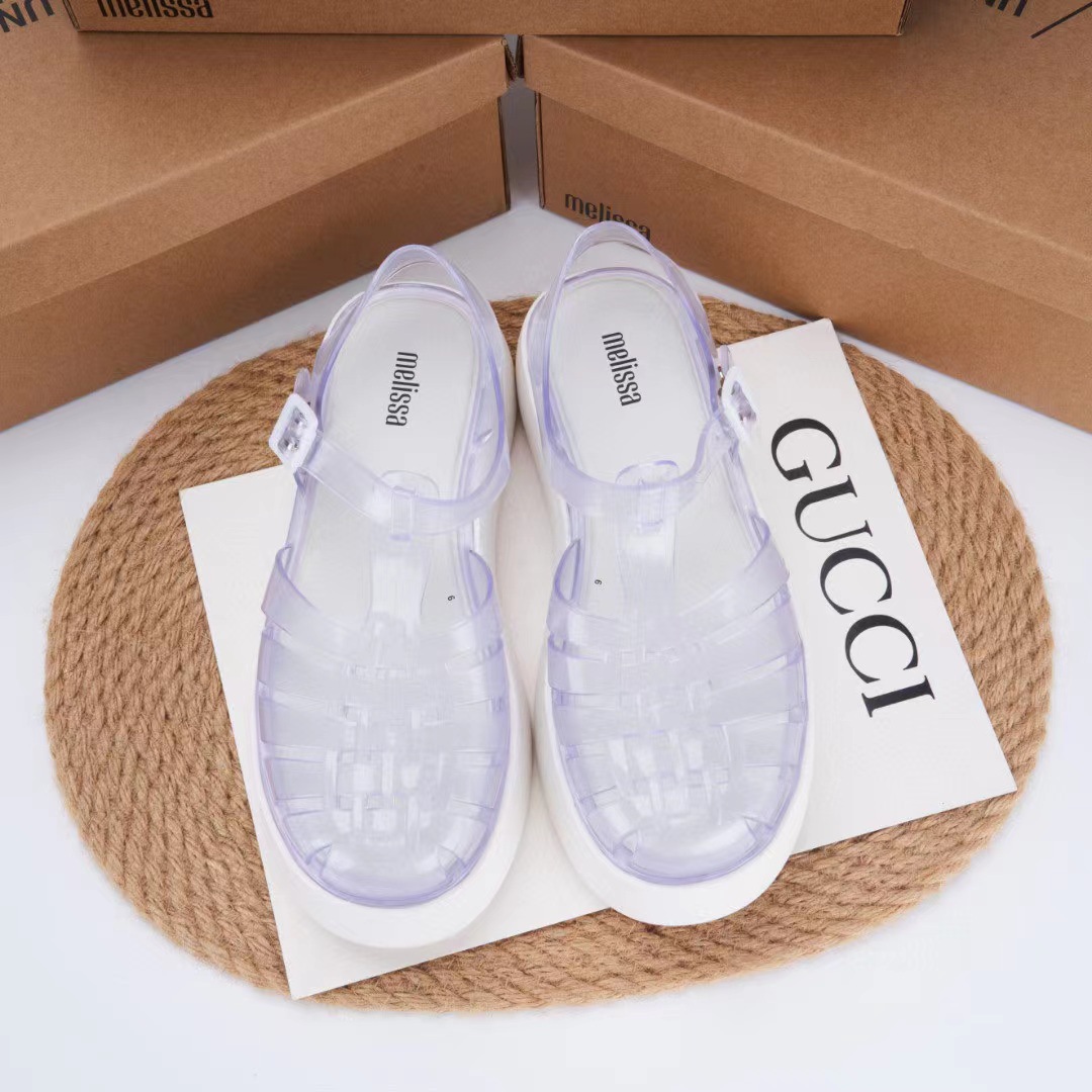 2025 Summer Sandals Ladies Thick Sole Sandals Women's Platform Roma Jelly Shoes Fashion Adult Woven Beach Sandals Women Shoes