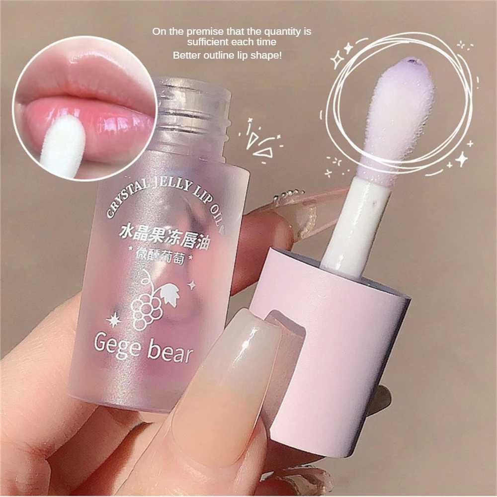 Fruity Crystal Jelly Lip Oil Hydrating Plumping Lip Coat for Lipstick Clear Lip Plumper Serum Tint Lips Care Makeup CosmeticXJ250724
