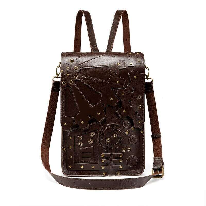 Women's Retro Gear Backpack Female Student Schoolbag Outdoor Shoulder Messenger Bag