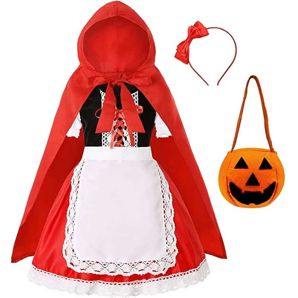 Girl Little Red Riding Hood Costume Princess Dress Kids Festival Performance Clothes Set Halloween Par Fairy Tale Costume Z250725