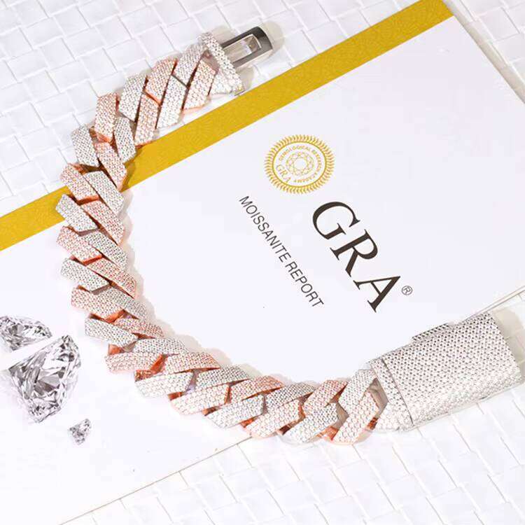 XG Pass Dia Tester Bracelets Iced Out 4rows Moissanite Cuban Chain Sier Gold Plated Fine Jewelry Bracelet for Men