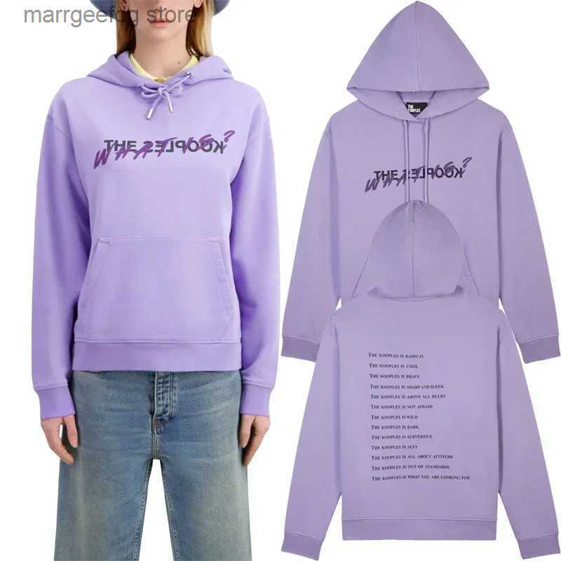 Mens Hoodies Sweatshirts Winter Spring Kooples Luxury Brand Style Tide Strt Sweater Letter Pattern Print Woman Daily Versatile Cotton Thickened Hood S250724