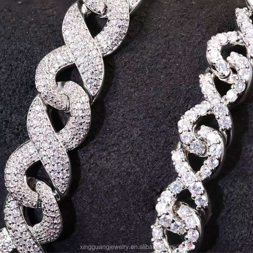 GRA Certificate Hiphop Jewelry 9mm 13mm Infinite VVS Dia Sier Moissanite Cuban Link Chain