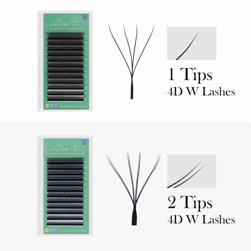 GLAMLASH 4D5D Shaped Eyelash Extension Premade Volume Fans W Style Faux Mink Soft Easy Faning Natural Lashes