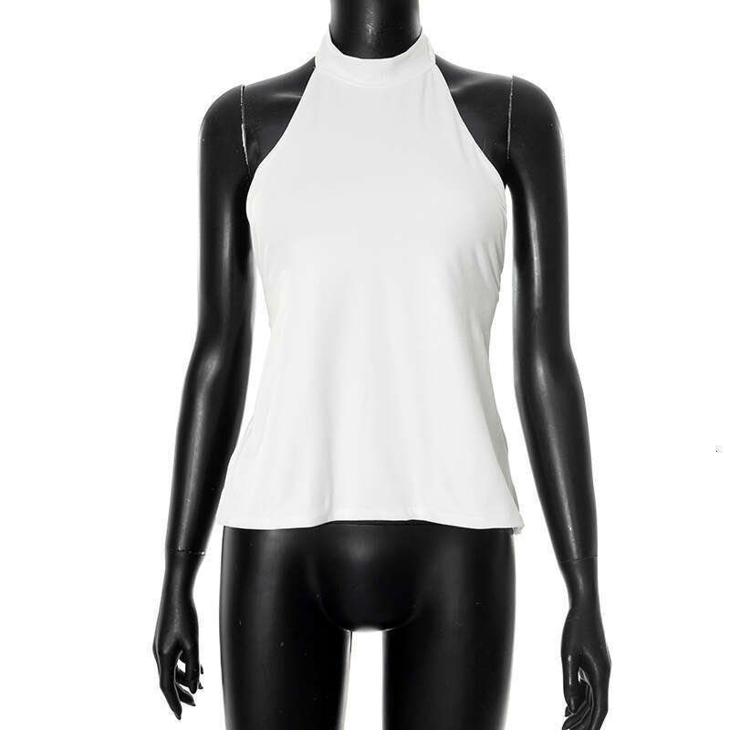 Ytp145 Women's Summer New Solid Color Halter Neck Backless One-Piece Sexy Top B5