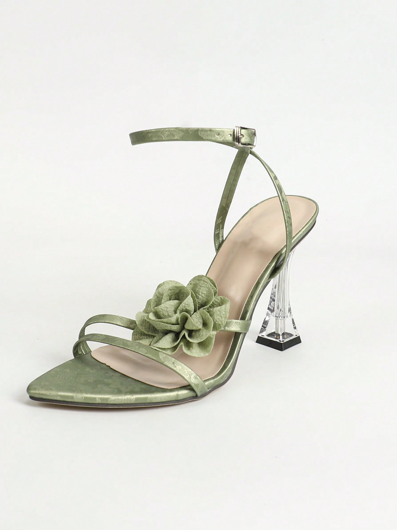 Designer sandals 2025 New Pointed Toe Thin Flower Decoration Fashion Back Strap Design Women's High Heel Sandals