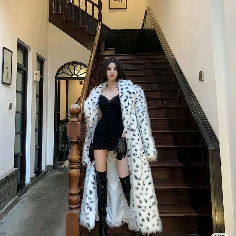 Faux 2025 Winter Warm Fashion High Quality Temperament Long Sleeve Women Fur Coat Female Overcoat