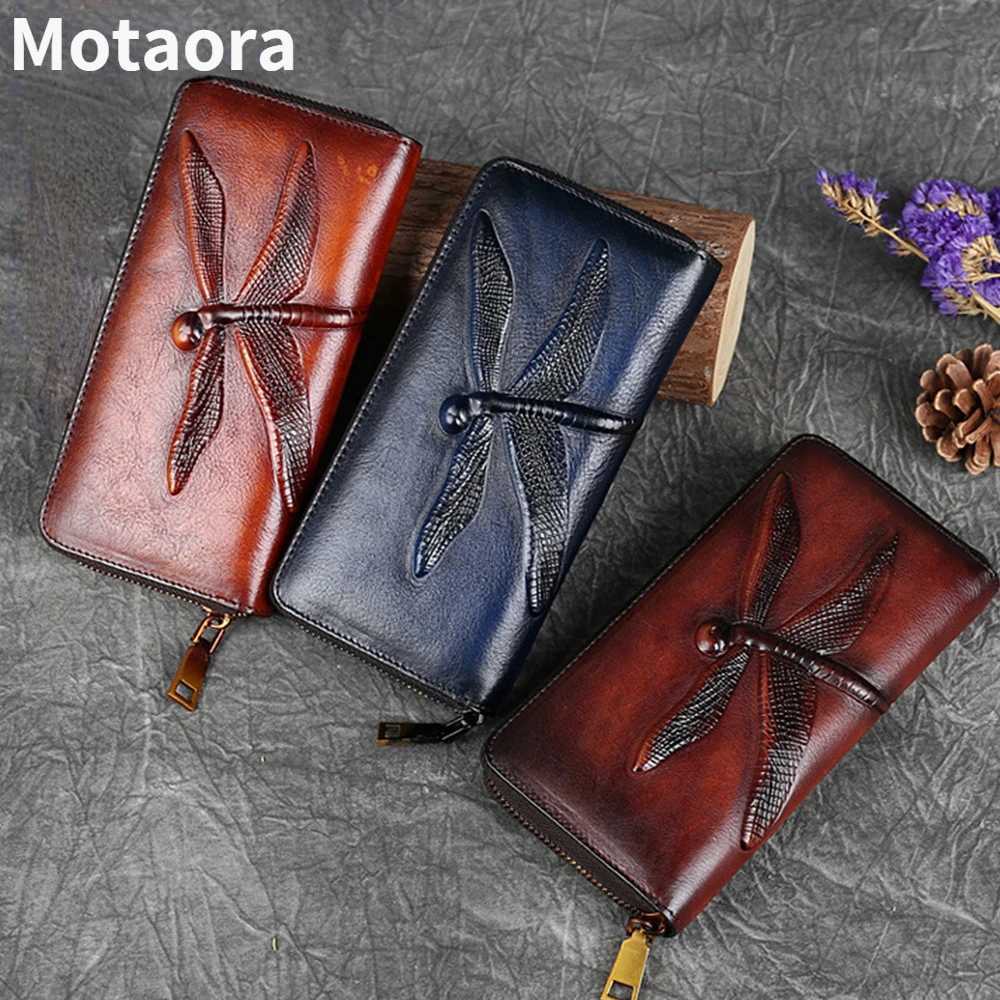 MOTAORA Genuine Leather Women Wallet And Purses For Ladies Long Purse Womens Wallets For Card Money Phone Bag New Z250725