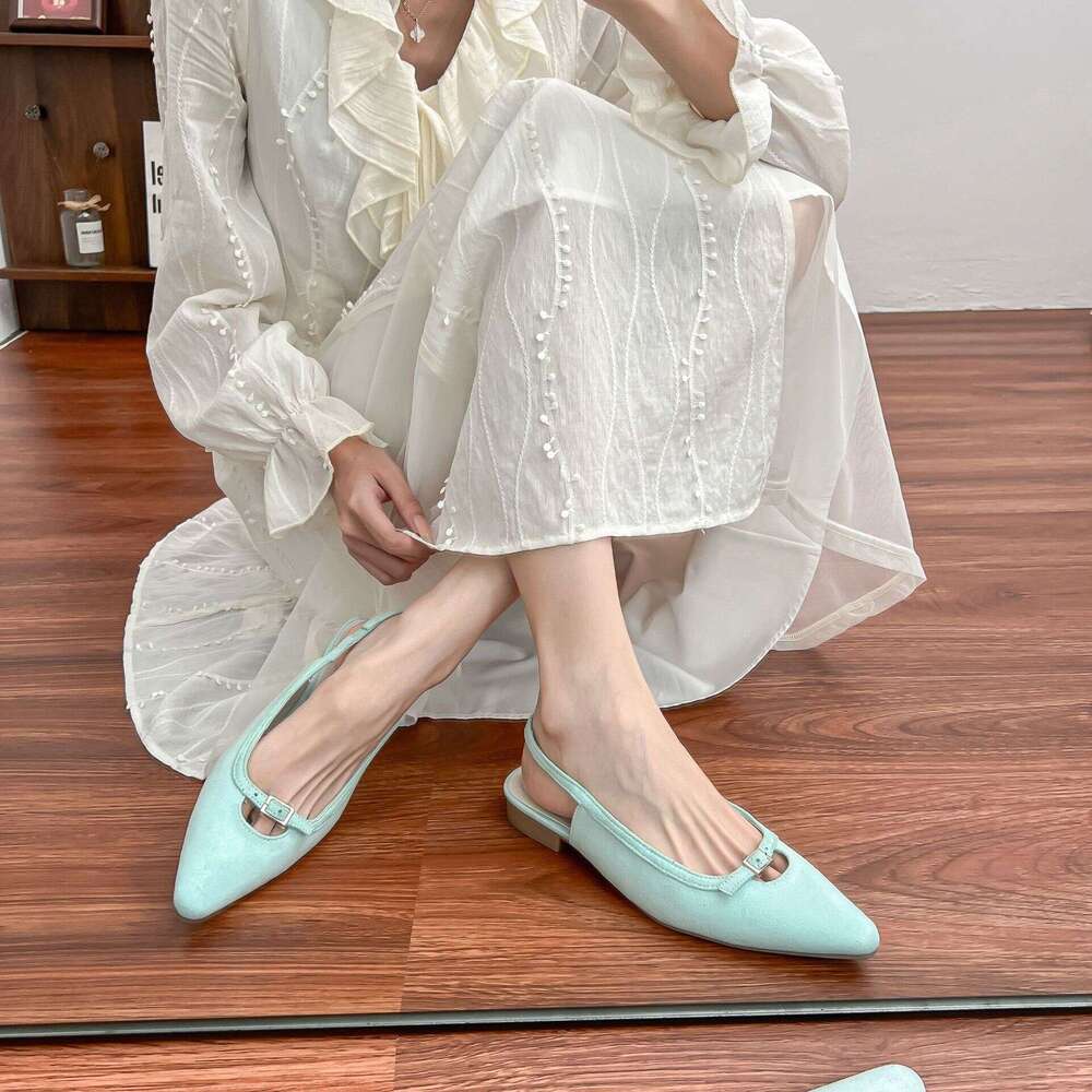 Women's Summer New Pointed Toe Elegant Outdoor Wear with Dress Versatile Fashion Shoes Soft Sole Comfortable Flats