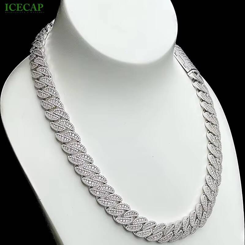 Luxury 14mm Cuban Link Chain Personalised Moissanite Diamond Hip Hop Jewelry for Rappers Iced out Style