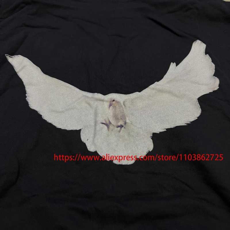 High Quality Real Photo Hoodies Peace Dove Pattern Autumn Streetwear Casual Pockets Sweatshirts Pullovers X250725