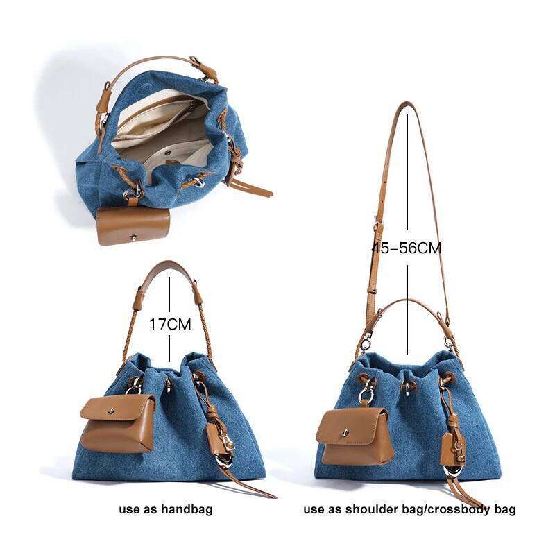 Luxury designer niche fashion denim portable simple messenger women spring and summer series shoulder bag