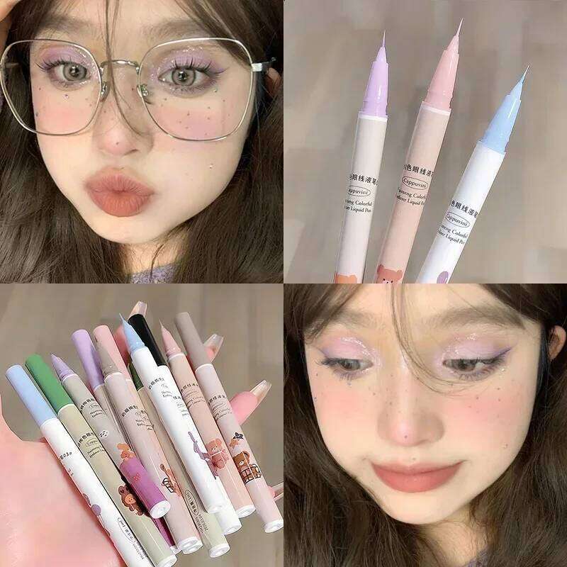 New Ultra-fine Liquid Eyeliner ple Blue Eye Shadow Pencil Korean Makeup for Women Quick Dry Smooth Lying Silkworm Eyelash Pen X250725