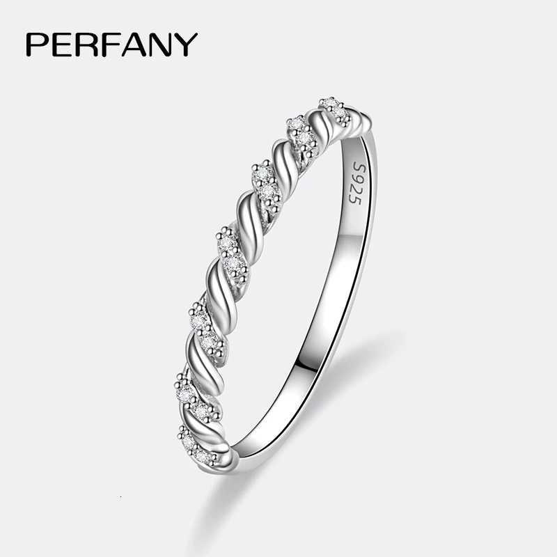 PERFANY All Mo Silica Ring Womens 100% Pure Silver Twisted Pattern Design GRA Laboratory Diamond Wedding High End Jewelry W250417