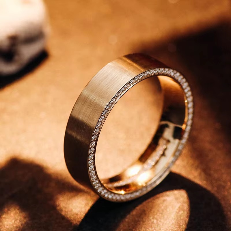 Fashion Jewelry DEF VVS Moissanite Diamond Rings 18k Gold Jewelry 4mm Wedding Party Gift Rings Men Rings