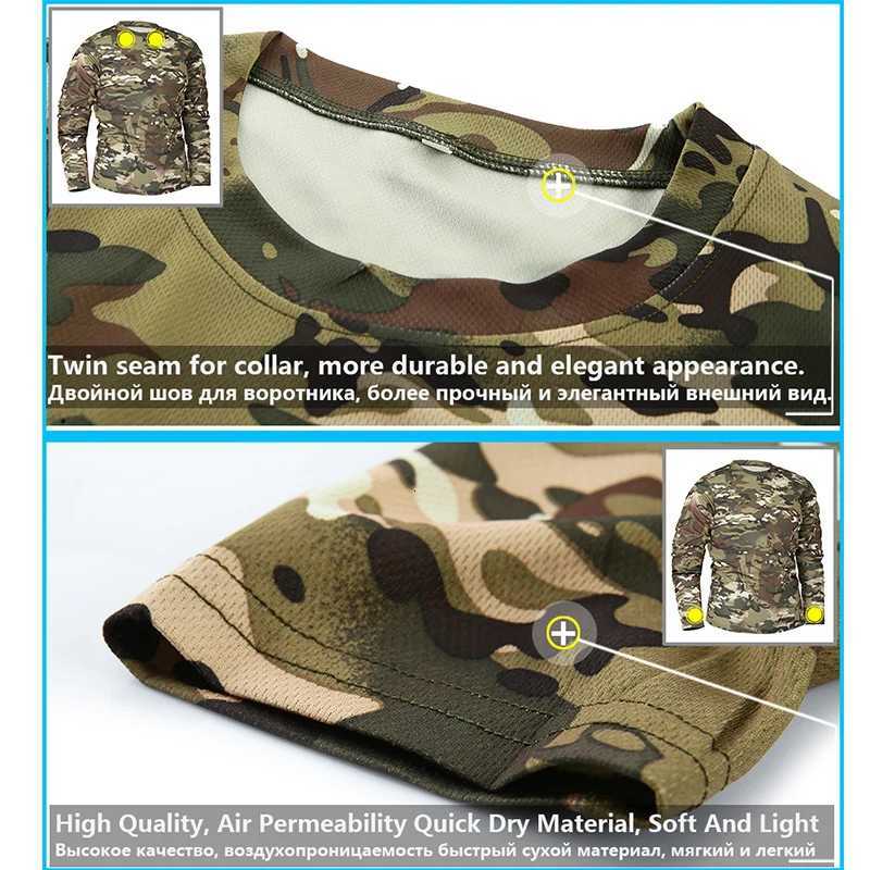 Mege Tactical Camouflage T-shirt Men Long Sleeve Camisa masculina Quick Dry Outdoor Military Airsoft Paintball Training Clothing Y250724