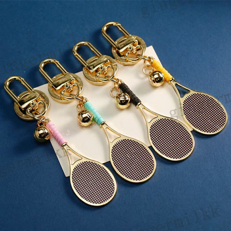 Designer Bag Charms Sports Keychain Christmas Gift With Box Badminton Racket Pendant Electroplated Metal Accessory Backpack Charm Car Key Ring