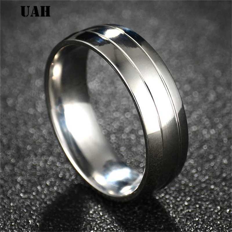 Simple Couple Titanium Steel Wedding Zirconia Ring Mens Jewelry Anniversary Wedding Best Fashion Gift W250417