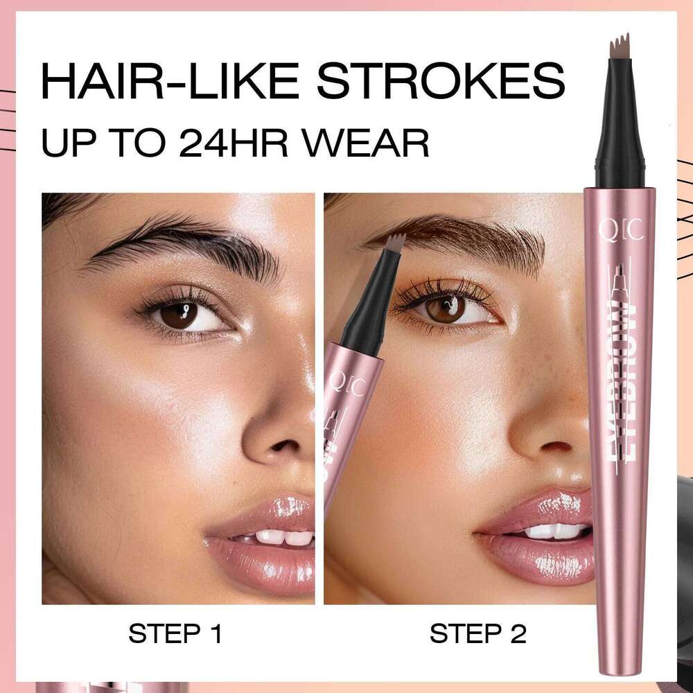 QIC Micro 4-Tip Pen Lift Snatch Eye Makeup Long-Lasting Waterproof & Sdge-proof Natural Eyebrow Hair Pencil X250725