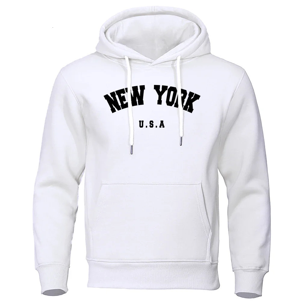 Mens York City Letter Printed Hoodie Fashion Casual Long Sleeve Hooded Loose Pullover Street Sweatshirt 250716