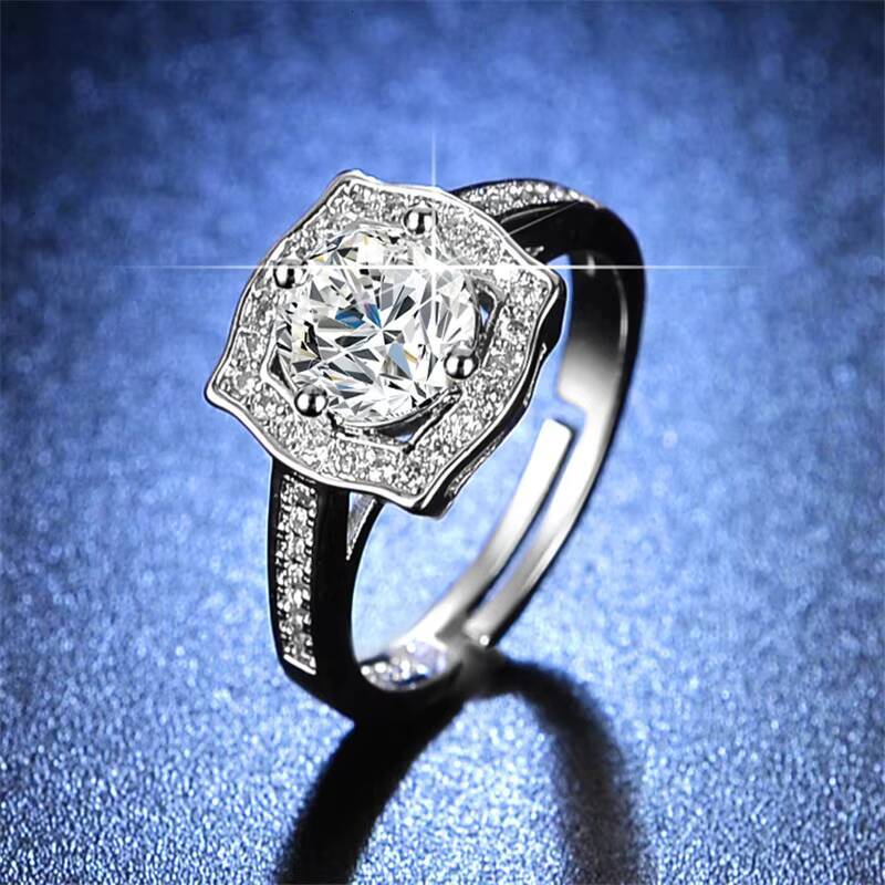 Online Wholesale Moissanite Jewelry 1ct Classic Wedding Engagement Moissanite Diamond Ring for Women