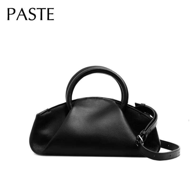 Luxury designer niche new classic cloud round handle Tote Sier blue high-end fashion women's shoulder cowhide handbag