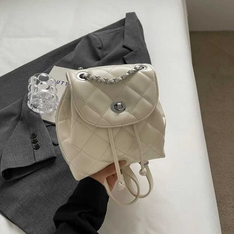 Mini Backpack Hundreds of Fashion Girls Backpack Ladies Casual Simple Small Backpack Chain Shoulder Bag PU Material Waterproof Y250725