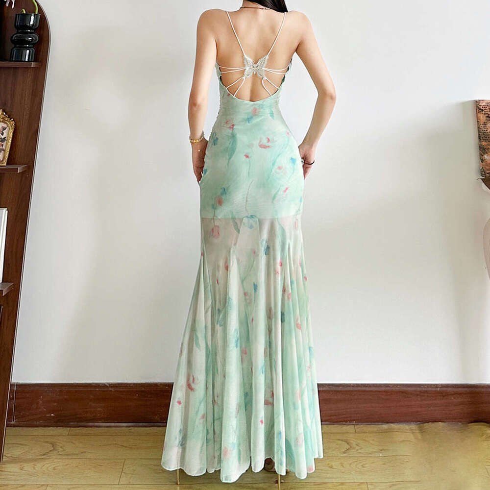 2025 Summer INS Style New Elegant High-End Slimming Waist-Cinching Sleeveless Dress 76a