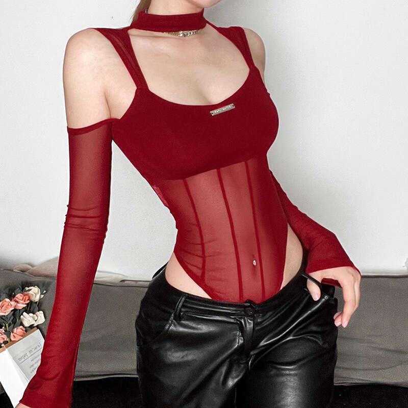 2023 Autumn Winter New Women's Solid Color Slim Street Fashion Strap Long Sleeve Sexy Jumpsuit 598
