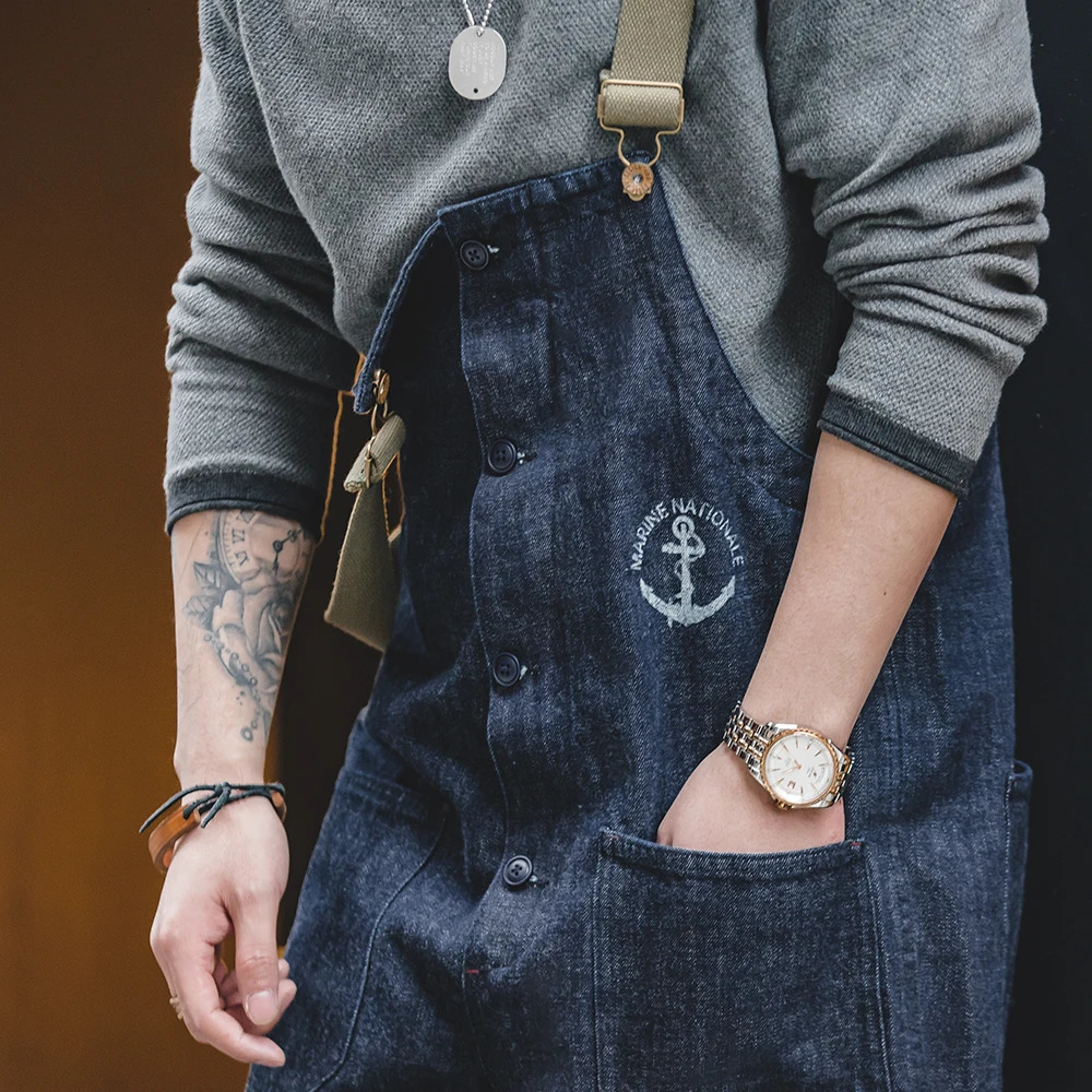 Maden Safari Style MultiPocket Overalls Streetwear Work Cargo Jumpsuit Retro Straight Leg Pant Dungarees Baggy Bib Trousers 250725