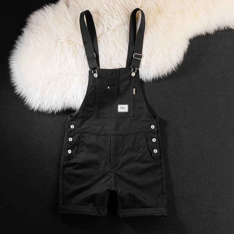 Summer Men Bib Pants Overall Short Suits Jumpsuit Trousers Plus Size 5xl Fashion Dungarees Candy Color Strap Streetwear 250725