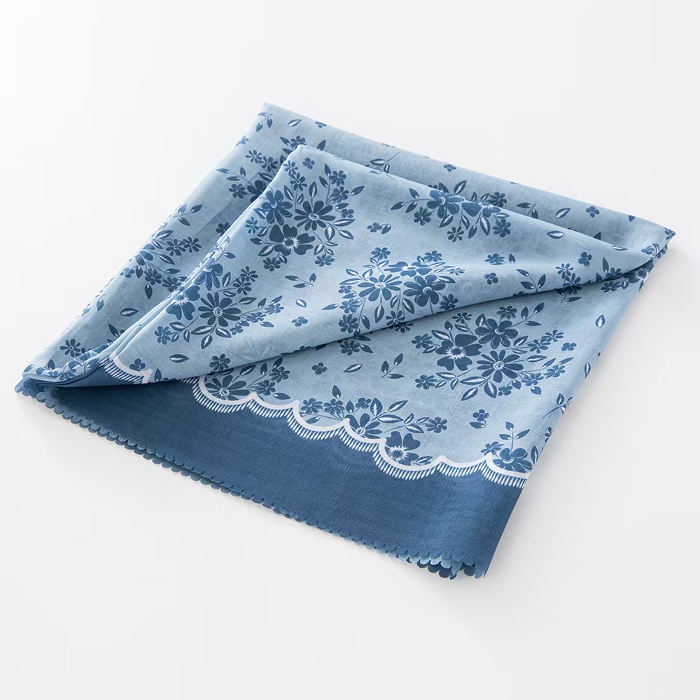 T1307 New Style Square Scarf Lace Bali Printed Sunscreen Scarf Indonesian Scarf