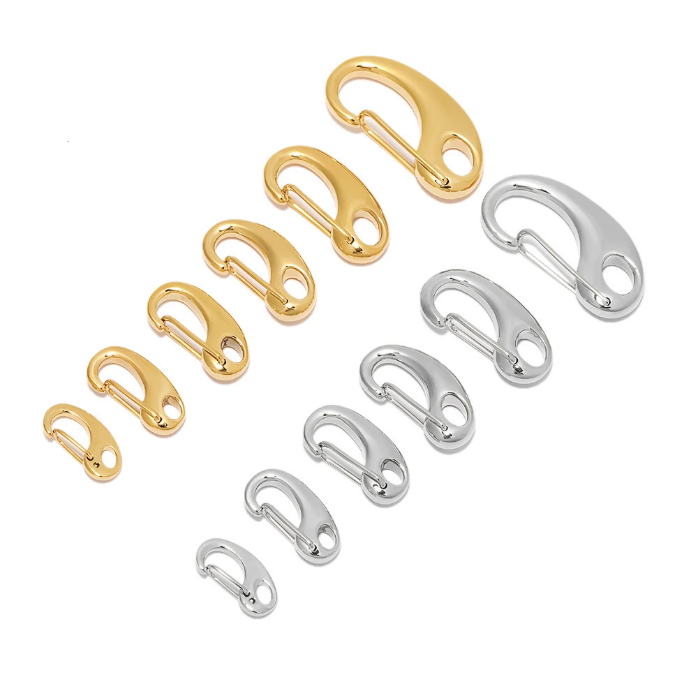 5pcs Stainless Steel D Lobster Clasps Spring Hooks Key Chains Bags Snap-fastener Buckles Connectors DIY Jewelry Accessories 250723