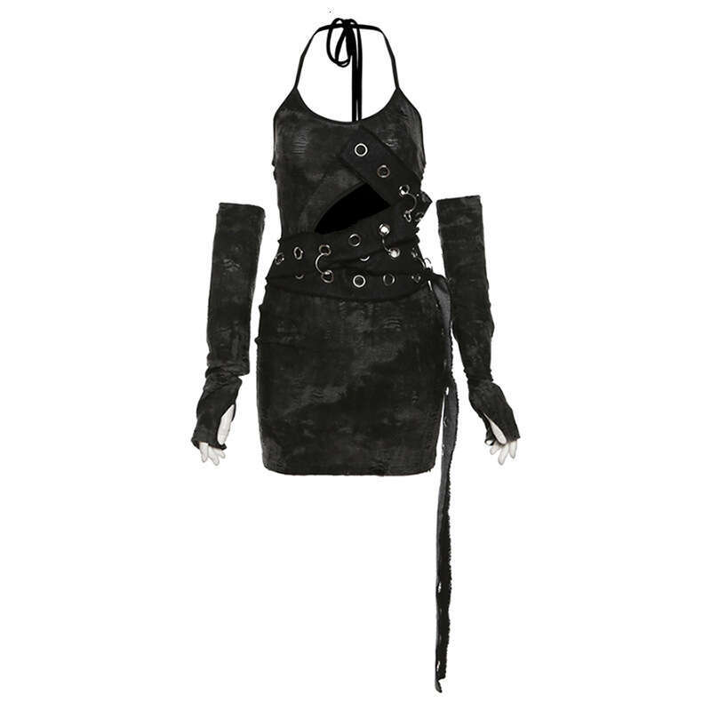 2023 Autumn Winter New Women's Fashion Sexy Strap Hollow Out Bodycon Dress 51d