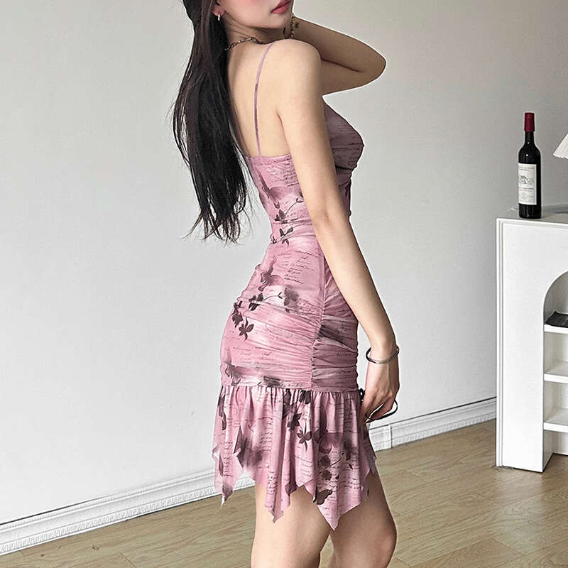 2024 Spring New Women's Solid Color Slim High Waist Fashion Strap Sleeveless Backless Dress 83b