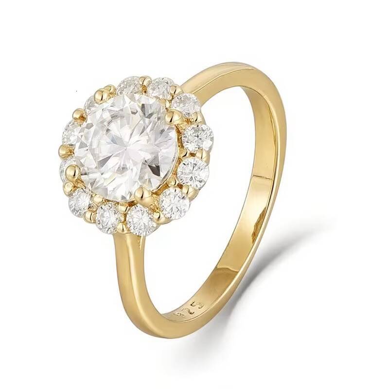Silver Moissanite Ring Womens Luxury Flower Design Fine Jewelry Ring with Moissanite Inlay Custom Wholesale