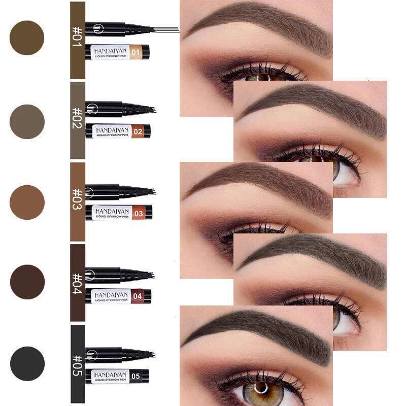 Liquid Eyebrow 4 Fork Microblading Pencil 3D Tattoo Sense Super Durable Crayon Waterproof Long Lasting Brown Black X250723 X250723 X2