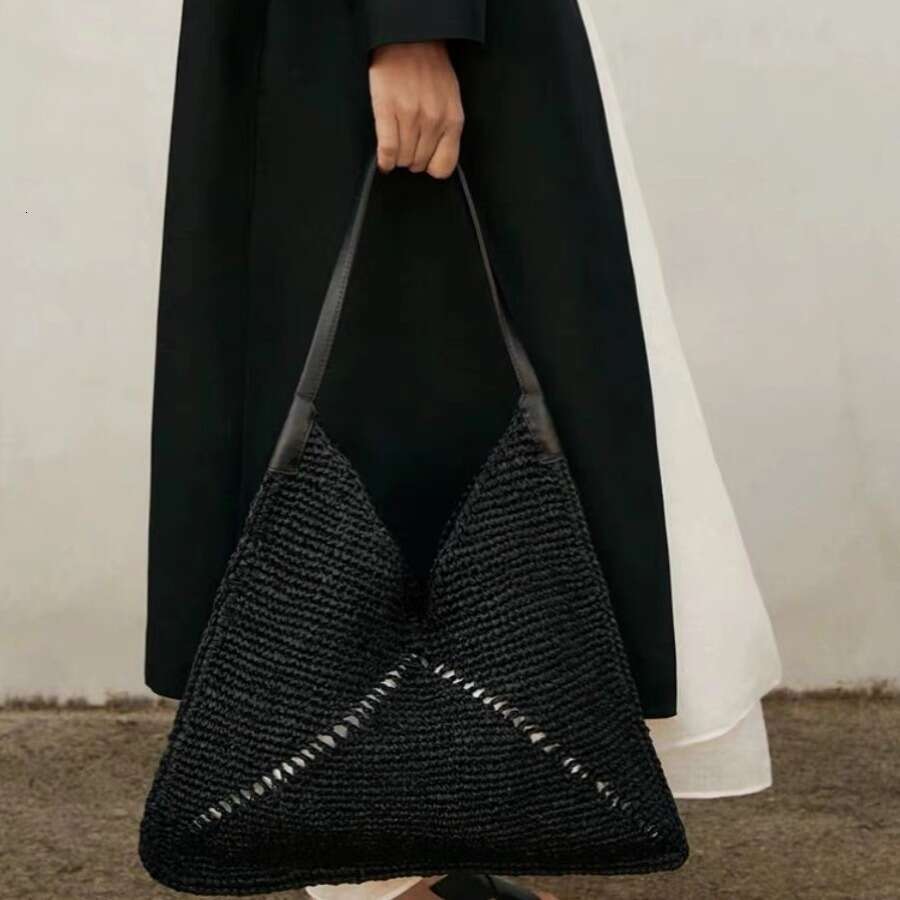 Designer Bag Tote Bag Designer Shoulder 2025 New Trendy Fashion Versatile Straw Tote Triangle Casual Design Shoulder Handbag Bag Trend