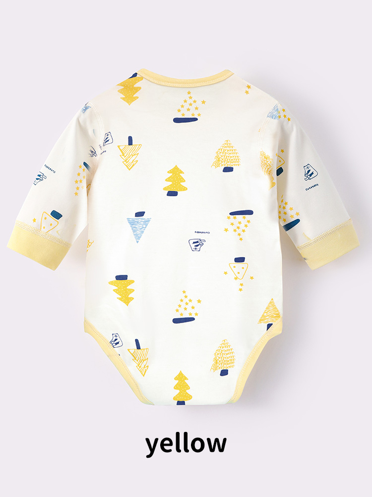 newborn baby longsleeved fart clothes round neck cartoon crawling clothes spring and summer windproof infant triangle romper