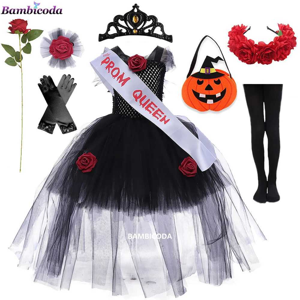 2024 Halloween Fright Witch Vampire Costumes Kids Girls Queen Carnival Par Cosplay Fancy Dress Zombie Ghost Bride for Women Z250725