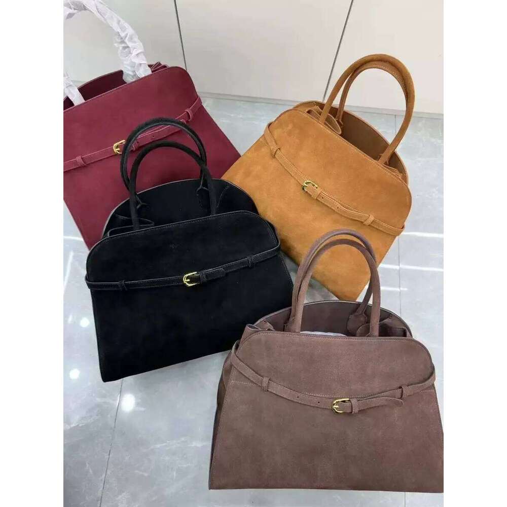 Designer Cowhide Margaux Handbag Soft Genuine Leather Shoulder Suede Large Capacity High Quality Messenger Tote Bag bag