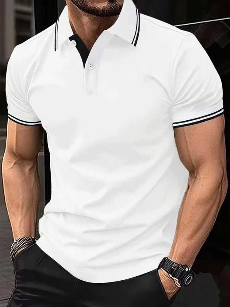 2024 New Solid Color Lapel Polo Shirt Summer Fashion Breathable Men and Women Short-Sleeved T-shirt Casual Top Mens Clothing XJ250725