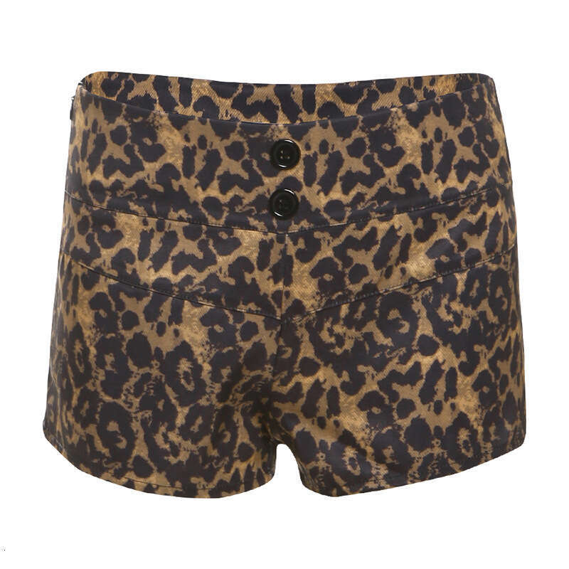 2024 Autumn New Style Solid Color Slim Fit Turn-Down Collar Long Sleeve Top Fashion Low Waist Leopard Print Shorts for Women ec9